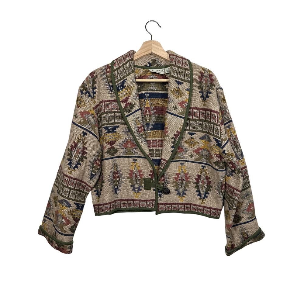 Flashback Woven Tapestry Jacket Vintage Aztec Southwestern Boho 90's Size M